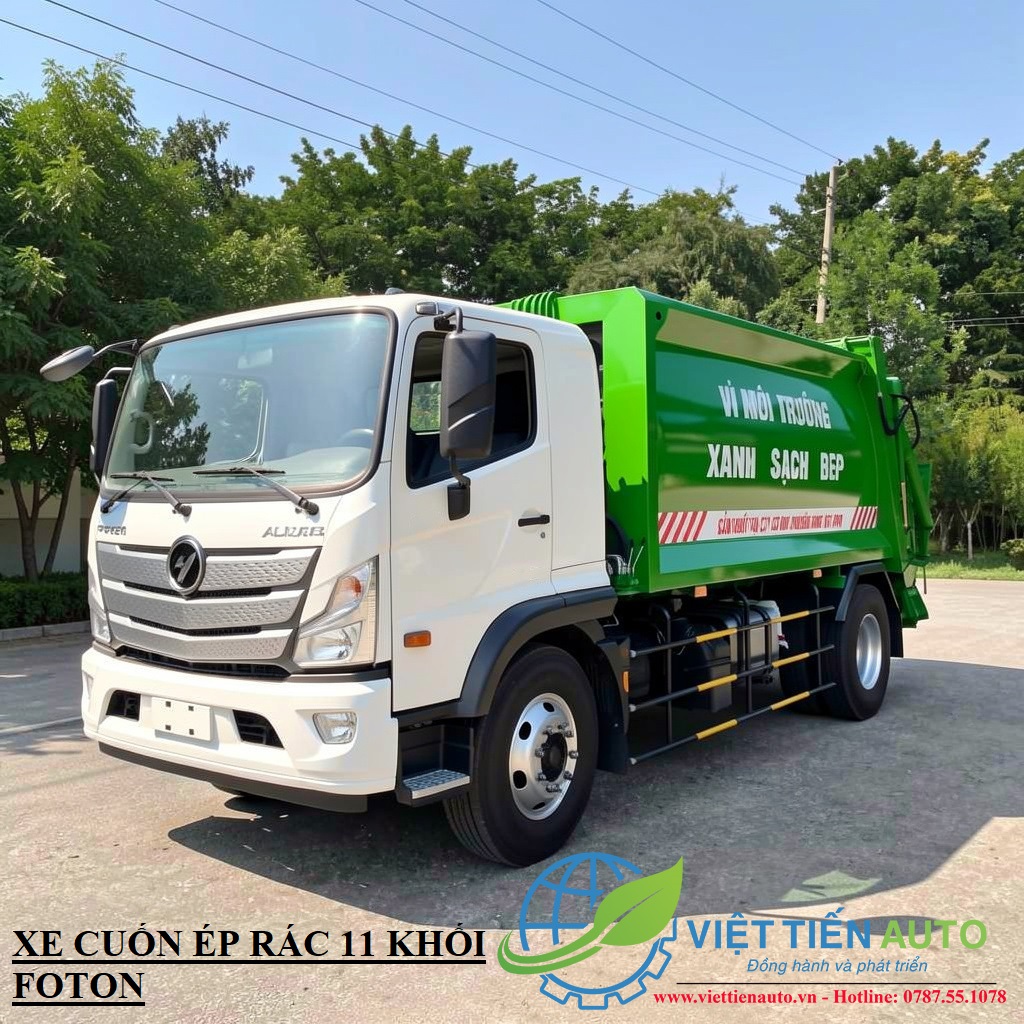 Xe cuốn ép rác 5 tấn FOTON AUMARK thùng 11 khối